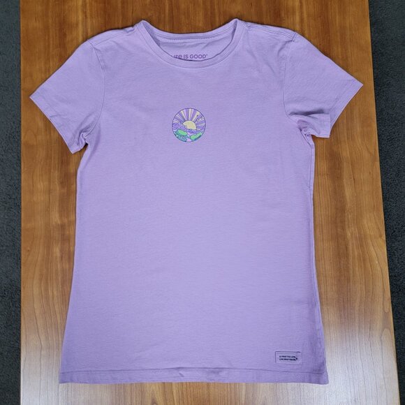 Life Is Good Lavender Crew Neck Short Sleeve Crusher Sunset Tee - S - Picture 3 of 11